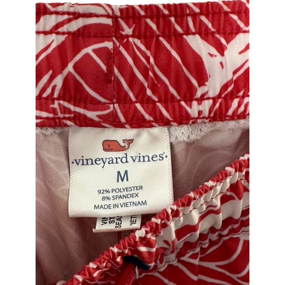 Vineyard Vines Coral & White Swim Trunks Boat & Sword Fish Men's Size Medium - Picture 5 of 8
